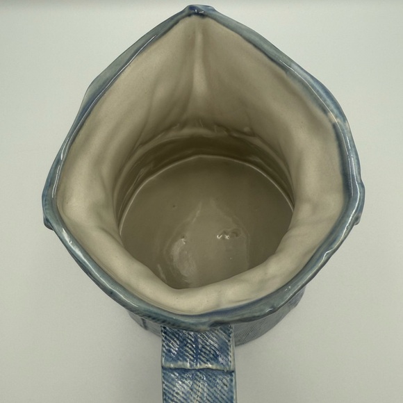 Louisville Stoneware Co. Blue Glaze Pitcher Denim and Daisy Rare 5.75” Tall - Picture 7 of 11
